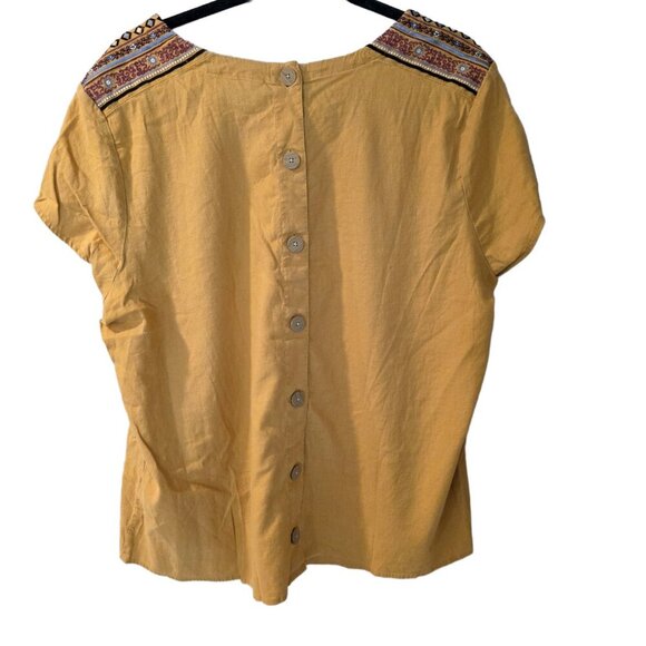 SHERPA Adventures Mustard Yellow Hemp blend Top - Sz XL - Picture 2 of 5